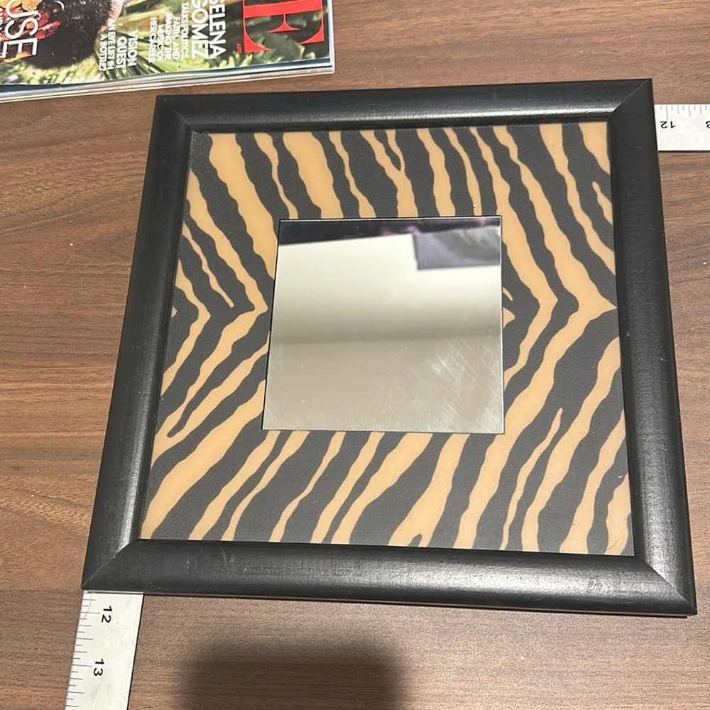 Animal print square mirror
